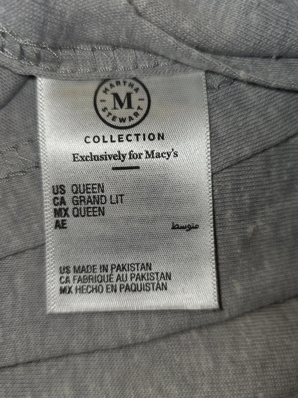 MARTHA stewert For MACYS light Gray Queen Sheet Set NEW